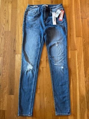 Vigoss Jagger Skinny Distressed Jeans Blue Waist 28 NWT